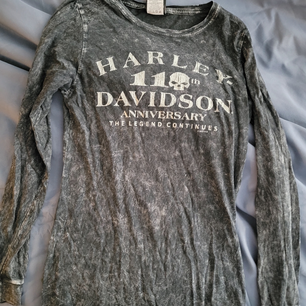 Harley-Davidson Gray Womens Long Sleeve Shirt